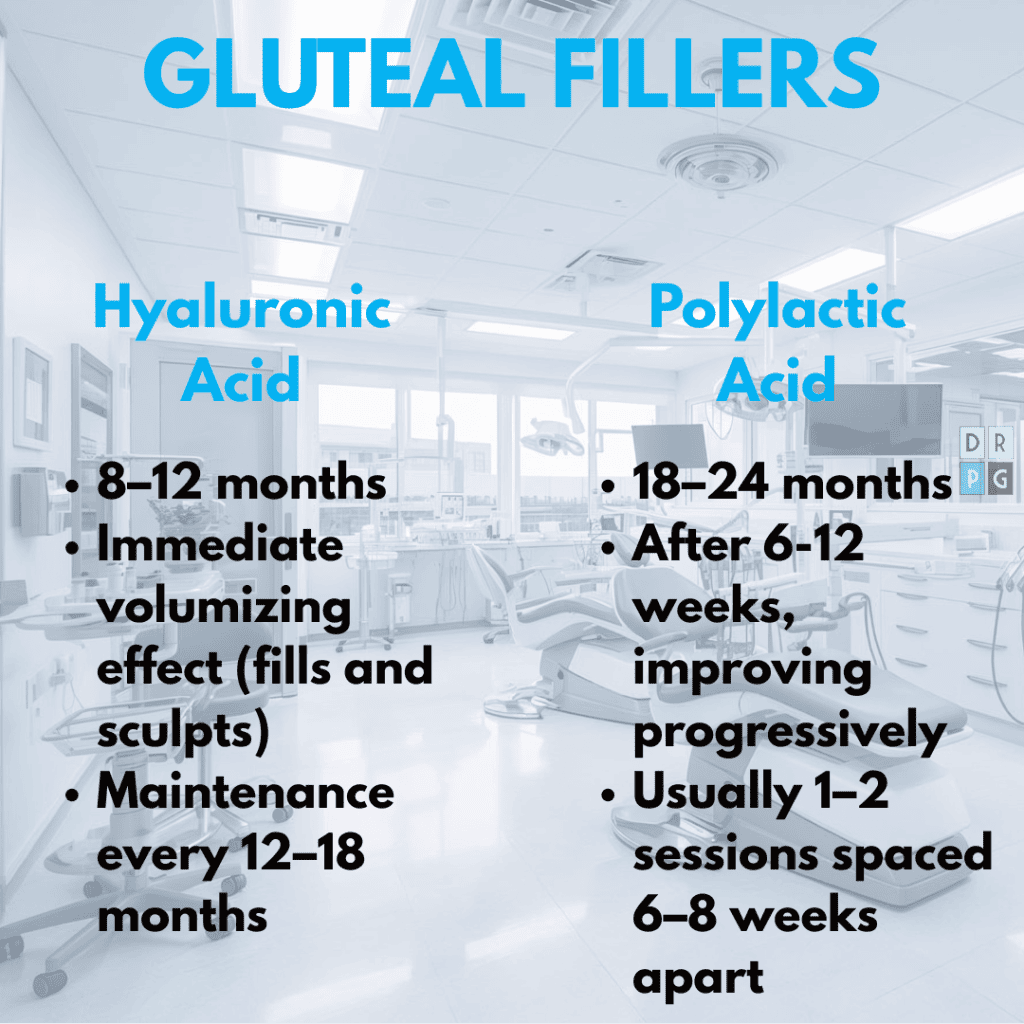 Gluteal fillers comparison – hyaluronic vs polylactic acid by Dr. Pierluigi Gigliofiorito, Milan.