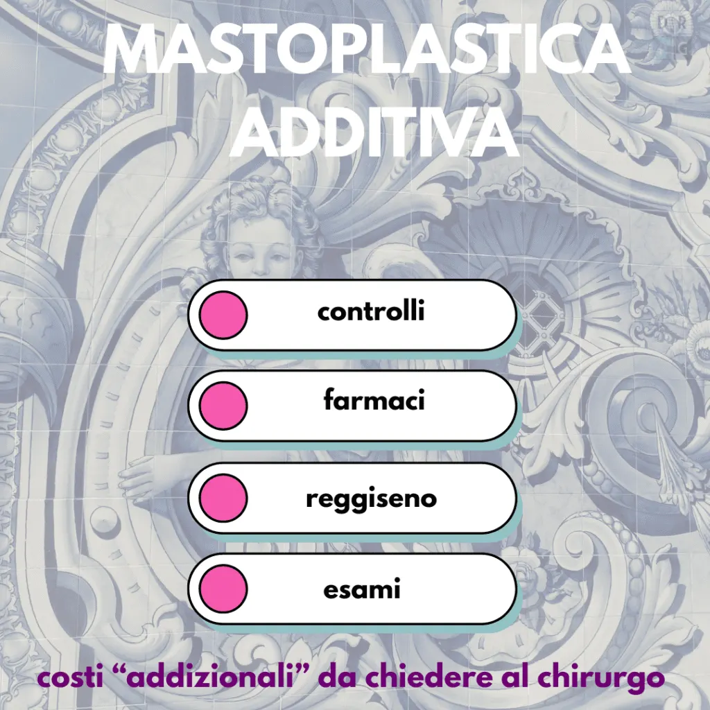 Costi aggiuntivi dopo una mastoplastica additiva come controlli farmaci reggiseno ed esami
