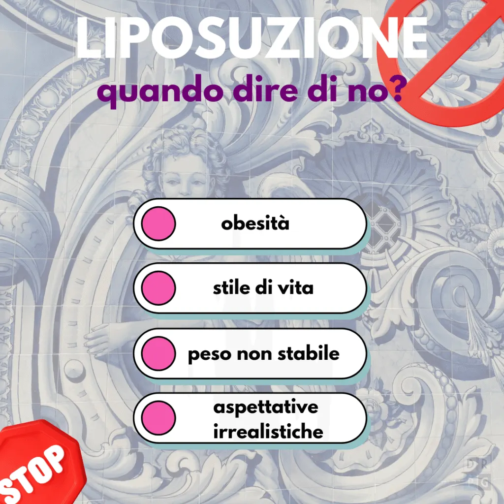 Liposuzione: quando non è indicata in presenza di obesità, peso instabile o aspettative irrealistiche

