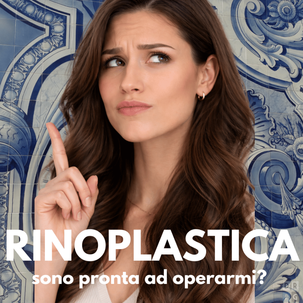 Donna che riflette sulla rinoplastica: come capire se si &egrave; pronte ad operarsi